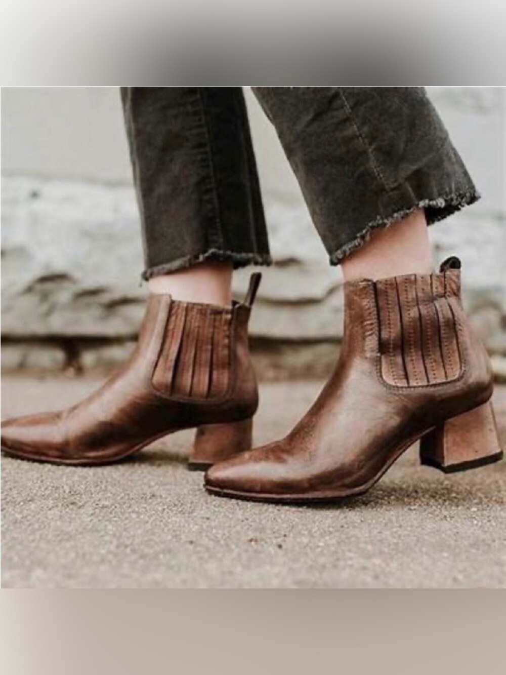 Freebird by Steven Dane Brown Leather Heeled Booties Boots